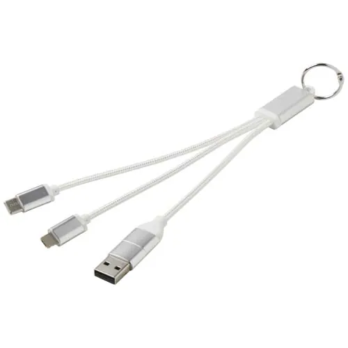 Câble de charge 4-en-1 Metal en aluminium recyclé avec porte-clés