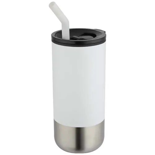 Gobelet isotherme Grayson 480 ml certifié RCS avec paille en silicone