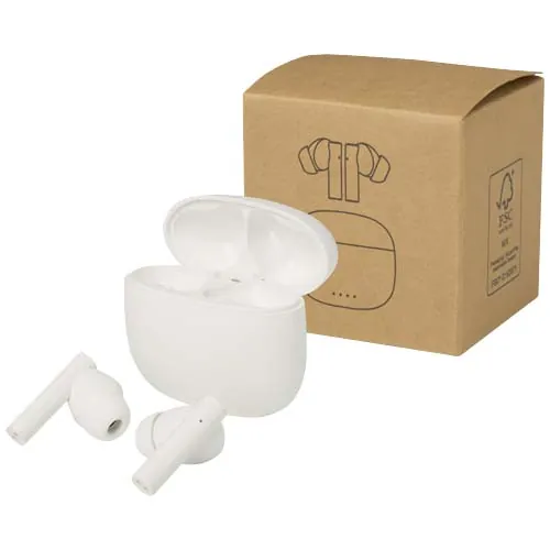 Oreillette Bluetooth® True Wireless Alterf en plastique recyclé avec embouts en silicone