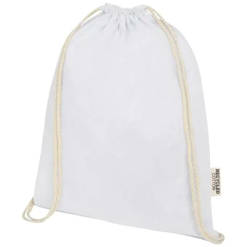 Sac avec cordon Oregon en coton recyclé 140 g/m² certifié GRS