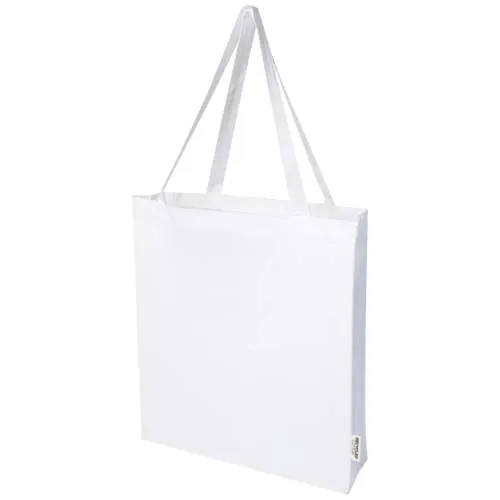 Sac shopping à soufflets Madras en coton recyclé 140 g/m² certifié GRS 12L